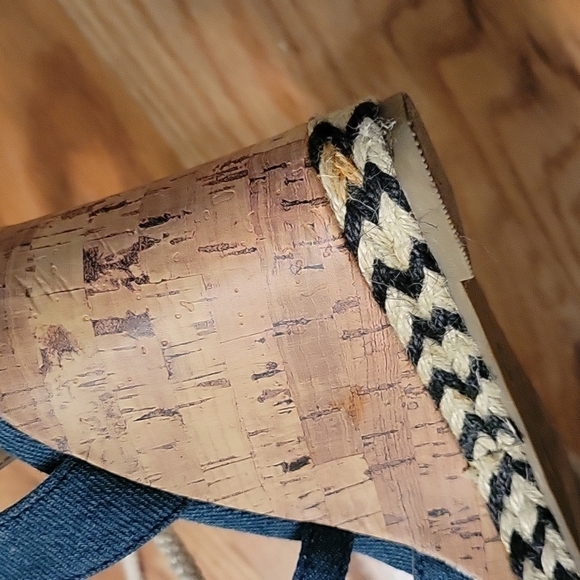 Mix No 6 Denim Strappy Tie Up Wedge Sandal Size 9 - Picture 10 of 11